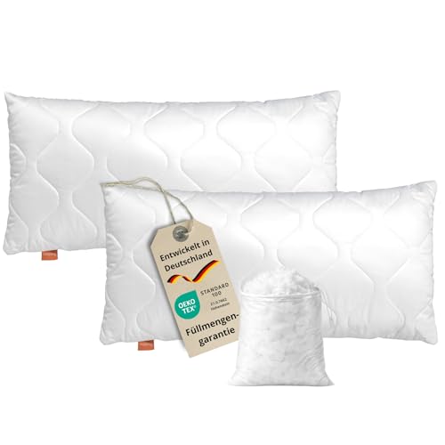 IKEA - Kinderkopfkissen LEN - 35x55 cm - Weiß 4 sleepling 196137 2er Set Komfort 100 Kopfkissen | Zierkissen | Sofakissen | Ökotex | waschbar bis 60 Grad | Made in EU | Füllmengengarantie | Größengarantie | 30 x 50 cm, weiß