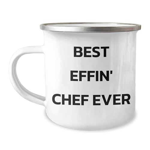 Funny Chef Gifts for Valentine's - Best Effin' Chef Ever 12oz Stainless Steel Camping Mug