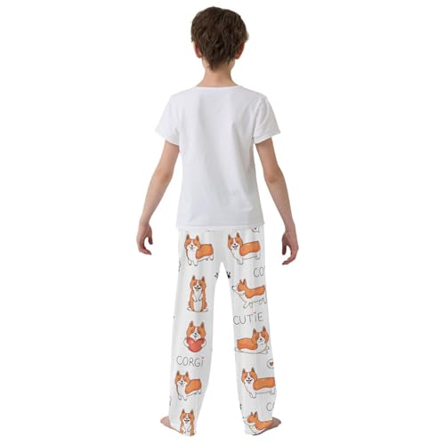 Boys' Pants Corgi Puppies Dog Long Bottoms Jogger Pants Elastic Waist Trousers with Pockets S-XL3