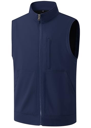 Image of VtuAOL Men's Lightweight Softshell Vest Outdoor Quilted Vest Sleeveless Jacket for Travel Hiking Golf