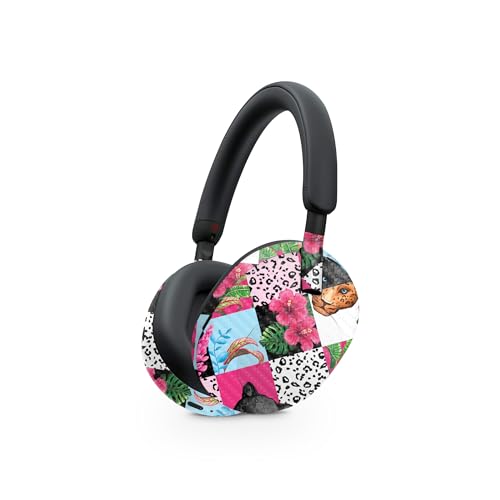 Image of MightySkins Carbon Fiber Skin Compatible with Sony WH-1000XM5 Headphones - Cat Tile | Protective, Durable Textured Carbon Fiber Finish | Easy to Apply, Remove, and Change Styles