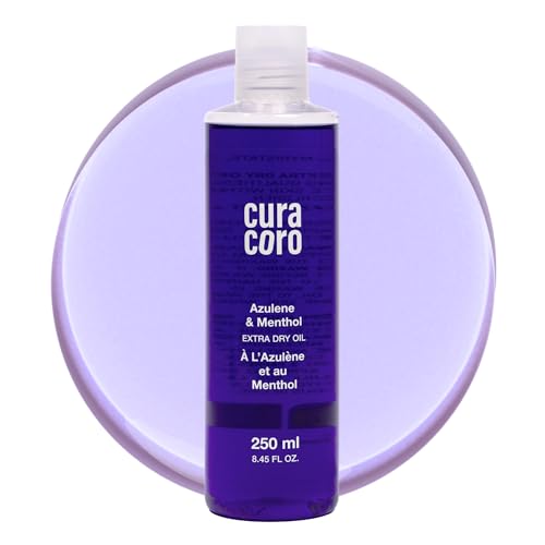 Curacoro Azulene & Menthol Extra Dry Oil for Pre-Post Wax Care | Hydrate, Soothe, Refresh Skin Before-After Waxing, Fast-Absorbing Formula