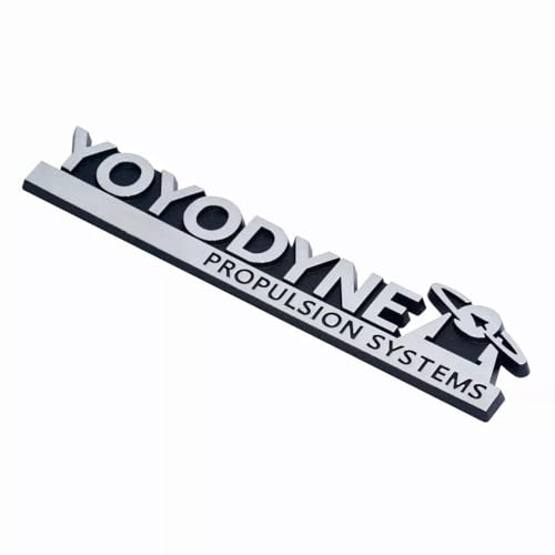 Image of Pair Set Yoyodyne Propulsion Systems Emblem 3D Badge Buckaroo Banzai Replacement for for Universal Vehicle,Truck,RV,SUV,Door Decoration (Silver Black)