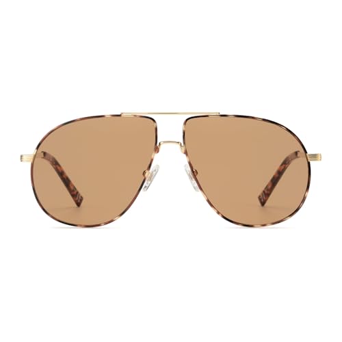 OUWEN Retro Oversized Aviator Sunglasses for Men, Vintage Designer 70s Shades UV Protection Sun Glasses OW2230