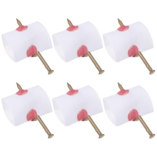 Toyvian Halloween Trick Nail Prank Props 6 Pcs Fake Nail Through Finger with Realistic Bloody Design for April Fool S Day and Party