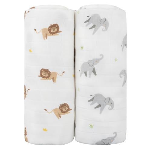 Image of Muslin Baby Swaddle - Breathable Receiving Blankets for Newborn Baby, 70% Viscose derived from Bamboo, 30% Spandex, Imported