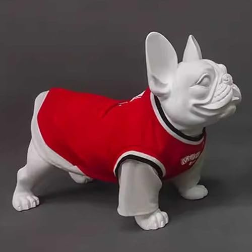 ZIMGOD Maniqui Exhibición de Maniquí de Perro de Pie para Ropa, Modelo de Estatua de Bulldog Francés Blanco, Forma de Vestido de Perros de Una Sola Pieza, Maniquí Decorativo para Perro