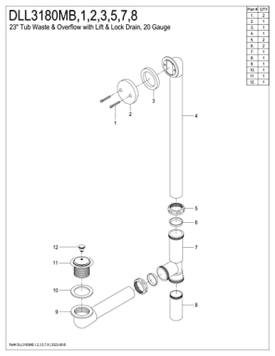 Kingston Brass DLL3185 Made To Match Clawfoot Tub Drain, 27-1/2 Inch Length, Oil Rubbed Bronze thumb #1