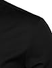 PARKLEES Men's Slim Fit Long Sleeve Button Up Casual Band Collar Shirts CL08 Black M #3