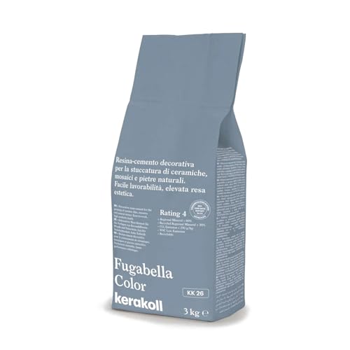 Kerakoll Fugabella Color KK26 - Masilla decorativa de resina y cemento para azulejos de cerámica, mosaicos y piedras naturales, 3 kg