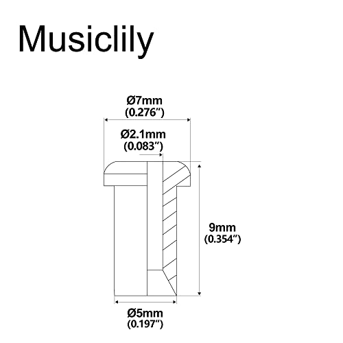 Musiclily Pro 5mm Steel Top Mounting String Ferrules for Electric Guitar Chrome (Set of 6) - Image 2