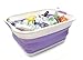 SAMMART 41L (10.8 gallon) Collapsible Plastic Laundry Basket-Foldable Pop Up Storage Container/Organizer-Portable Washing Tub-Space Saving, Water capacity: 32L (8.4 gallon) (Rectangular, Lt. Purple)