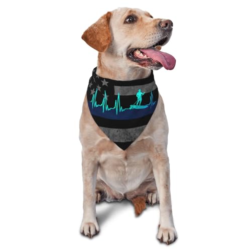 Paddleboard Heartbeat Stylish Pet Bandana Cute Pattern Triangle Scarf for Dogs and Cats