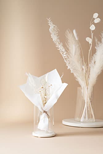 Kleiner Trockenblumenstrauß Weiß I 15x25cm I Natur Getrocknete Blumenarrangement I Handgefertigt I Dekoration I Boho DEK (5) Cover