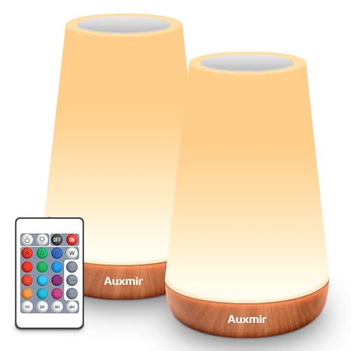 Auxmir Lampe de Chevet, Veilleuse d'allaitement Nuit, Veilleuse Bébé Tactile avec 13 Couleurs...