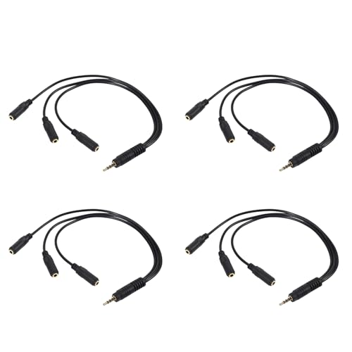 ISTOVO 4X Odial(R) Cable Divisor de Audio Estereo de 3,5 mm Chapado en 3.5 mm (1/8 Pulg.) Trrs Enchufe Estereo Macho A 3 X 1/8 Pulgada 3.5 mm Jack Estereo Hembra 1 Entrada 3 Salidas