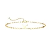 Picuzzy Initial 14K Gold Plated Bracelets for Women, Dainty Initial Charm Monogram K Bracelet Fashion Personalized Bracelets for Women Cute Jewelry Gifts