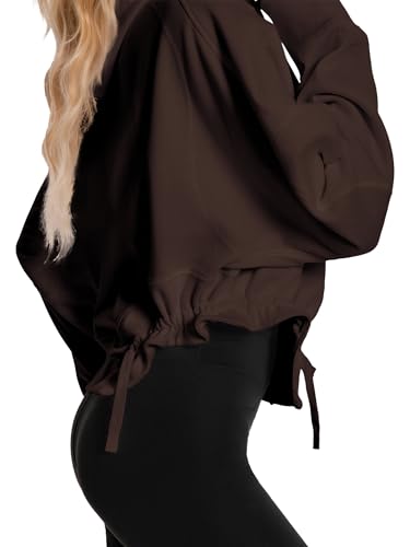 DITOK Oversized Hoodies for Women Girls Cotton Y2K Pullover Sweatshirts Fashion Trendy Comfrt Hoodie for Travel Fall & Winter, Brown — view 5