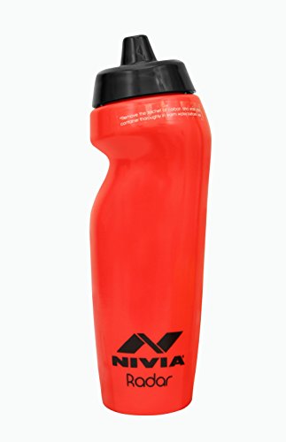 Image of Nivia Radar Sippers Bottle for Sports Cycling, 625ml (Red) 767 Polypropylene Performance Shin Guard, Set of 2 (Large, Black)