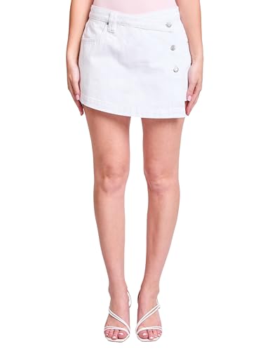 YMI Women's Denim Wrap Skort, K White, 1
