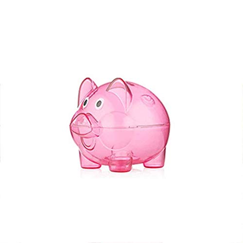 Transparent Réutilisable en Plastique Boîte D'économie d'argent Cas Pièces Tirelire Dessin Animé en Forme De Cochon Rose Rouge S Adorable Qualité