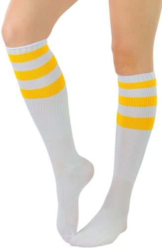 Image of ToBeInStyle Women's Premium Below Knee Athletic Socks w /Contrasting Wide Stripes