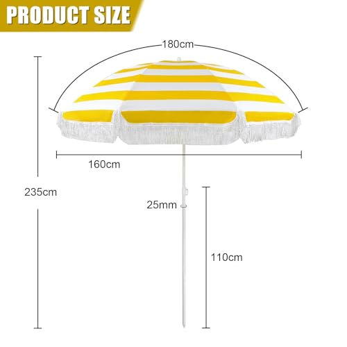 Sombrillas para playa antiviento de 180cm de diámetro regulable 8