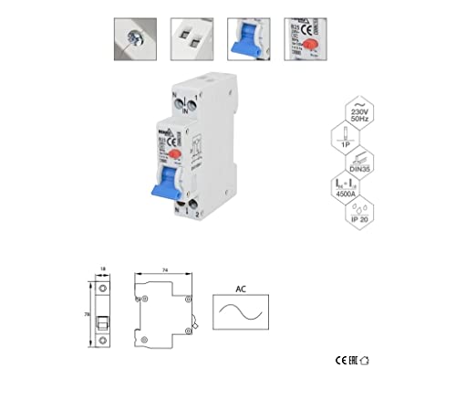 FI/LS B 16A 30mA 1p Leitungsschutzschalter/Fi-Schalter Kombination RCBO