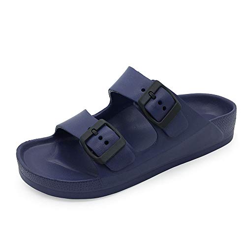 Image of Luffymomo Women's Eva Double Buckle Slides Soft Footbed Sandals | Adjustable Slip on Sandals, Comfortable