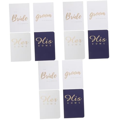 Livre de serment pour cérémonie de mariage laïque | 3 paires de carnets à ruban blanche