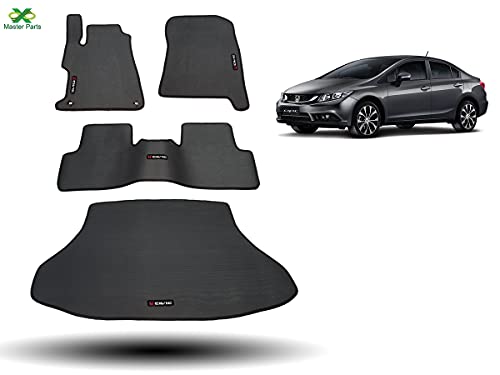 Tapete Borracha Civic 12-16 Traseiro Interiço E Porta-malas