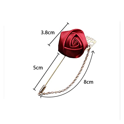 Broche pour hommes fleur rose fixation stable revers sans pli - 2