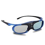 Active Shutter 3D Glasses DLP Link Projector HD Lens, Rechargeable, Wide Viewing Angle, Compatible with EpsonSharp's RF 3D TV