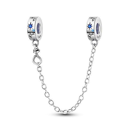 Hapour 925 Sterling Silber Sicherheitskette für Armbänder Charms Dangle Anhänger Perlen Schmuck Charm für Frauen