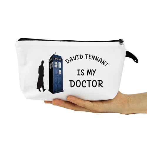 Who TV Show Makeup Bag David Tennant Fans Present Small Organizer Bag David Tennant Is My Doctor Toiletry Zipper Pouch Cosmetic Bag for TV Show Fans Women Friends4