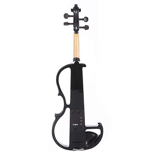 Kinglos 4/4 Red Fire Colored Solid Wood Intermediate-B Electric/Silent Violin Kit With Ebony Fittings Full Size (Dszb0017) #TOP2