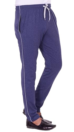 Image of VEGO Men's Regular Fit Pure Cotton Black Plus Size Lower /Track Pants