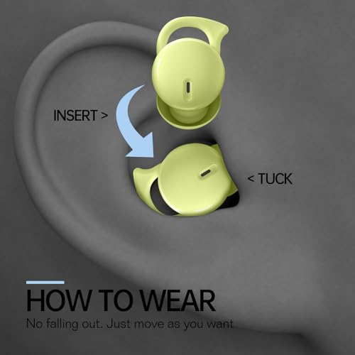 Image of Piegridiat Invisible Sleep Headphones,Sleep Earbuds for Side Sleepers,Small Comfortable Fit Noise Blocking Sleep Ear Buds,Bluetooth 5.3 Wireless Earbuds, in-Ear Ear Buds for Sleeping, Working (Green)