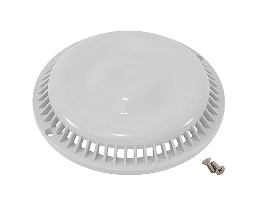 Afras Anti-Vortex White Drain Cover 7 3/8 inch - White Pool Main Grate Replacement with 2 Screws 11064W