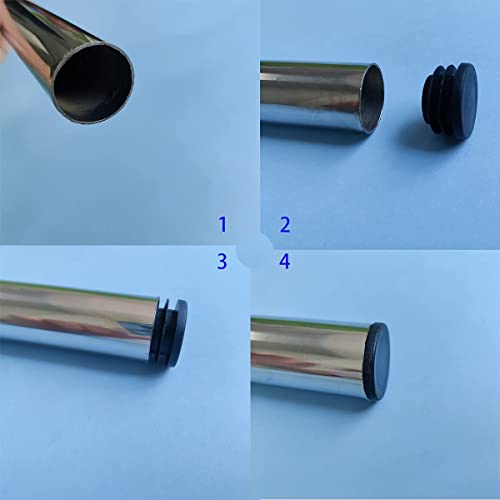 4 Pcs 50mm (2 Inch) Round Plastic Plugs, Black Pipe Tubing End Cap by ZYYC - Used condition - Image 3