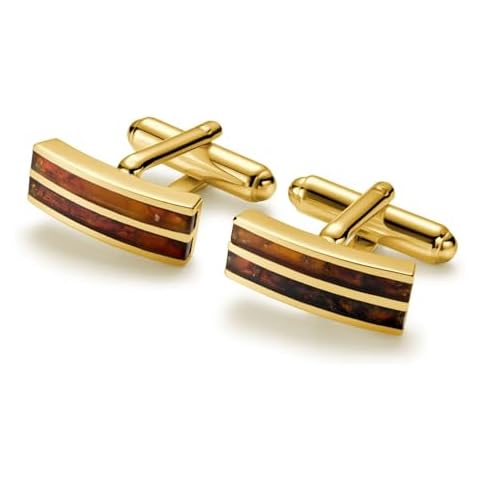 Mens Gold Plated Silver Cufflinks with Amber Cover