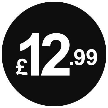 £ Black Price Stickers - 20mm, £12.99, 5000 — image 1