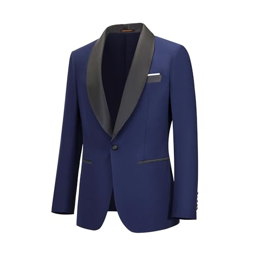 Men's 2 Piece Suit Set,One Button Slim Fit Formal Wedding Prom Tuxedo Suits,Solid Blazer & Pants2
