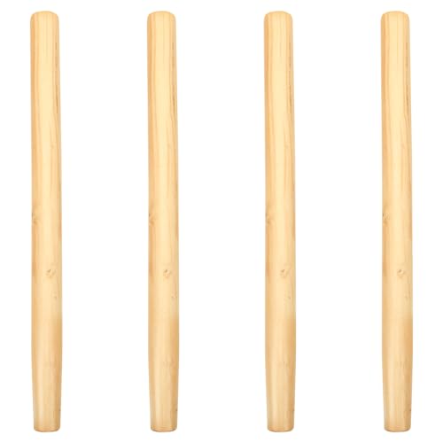 VOSAREA 4PCS Wooden Shovel Handle Replacement Solid Ash Wood Straight Handle - Wood Handles for Shovels - Hoes and Garden Tools Ideal for Landscaping and Gardening 39cm/15.35in