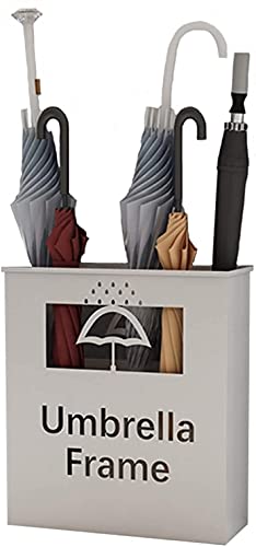 Sywlwxkq Umbrella Holder Rack,Umbrella Stand Large Capacity Wrought Iron,12 Grid Designs,White,50X20X50Cm