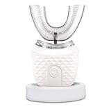 Cepillo de Dientes Ultrasónico Automático, Cepillos de Dientes Ultrasónicos de 360 ° Cepillo de Dientes Eléctrico y Kit de Blanqueamiento Dental, para Cargar IPX7 a Prueba de Agua (blanco)