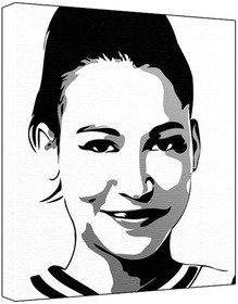 Naya Rivera (100% Original Painting. Not A Print ) Acrylic Paint On Deep Framed Canvas (60 x 50 x 1.8 cm) 3-Colour Black/Grey/White-image-38