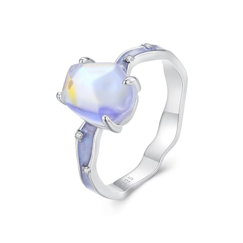 Bague de pouce en argent sterling 925 et pierre de lune véritable de qualité