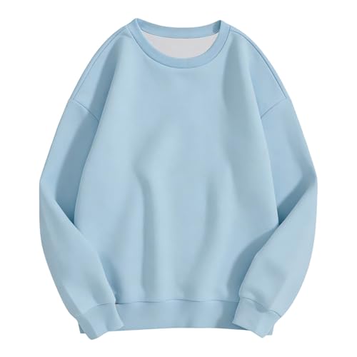 Sweat-shirt col rond tissu épais brossé pour rester au chaud à la maison