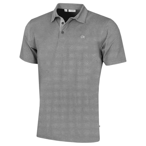 Calvin Klein Mens Prep Campus Oxford Polo Shirt - Charcoal - M